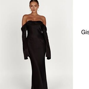 Meshki Strapless Black Gown